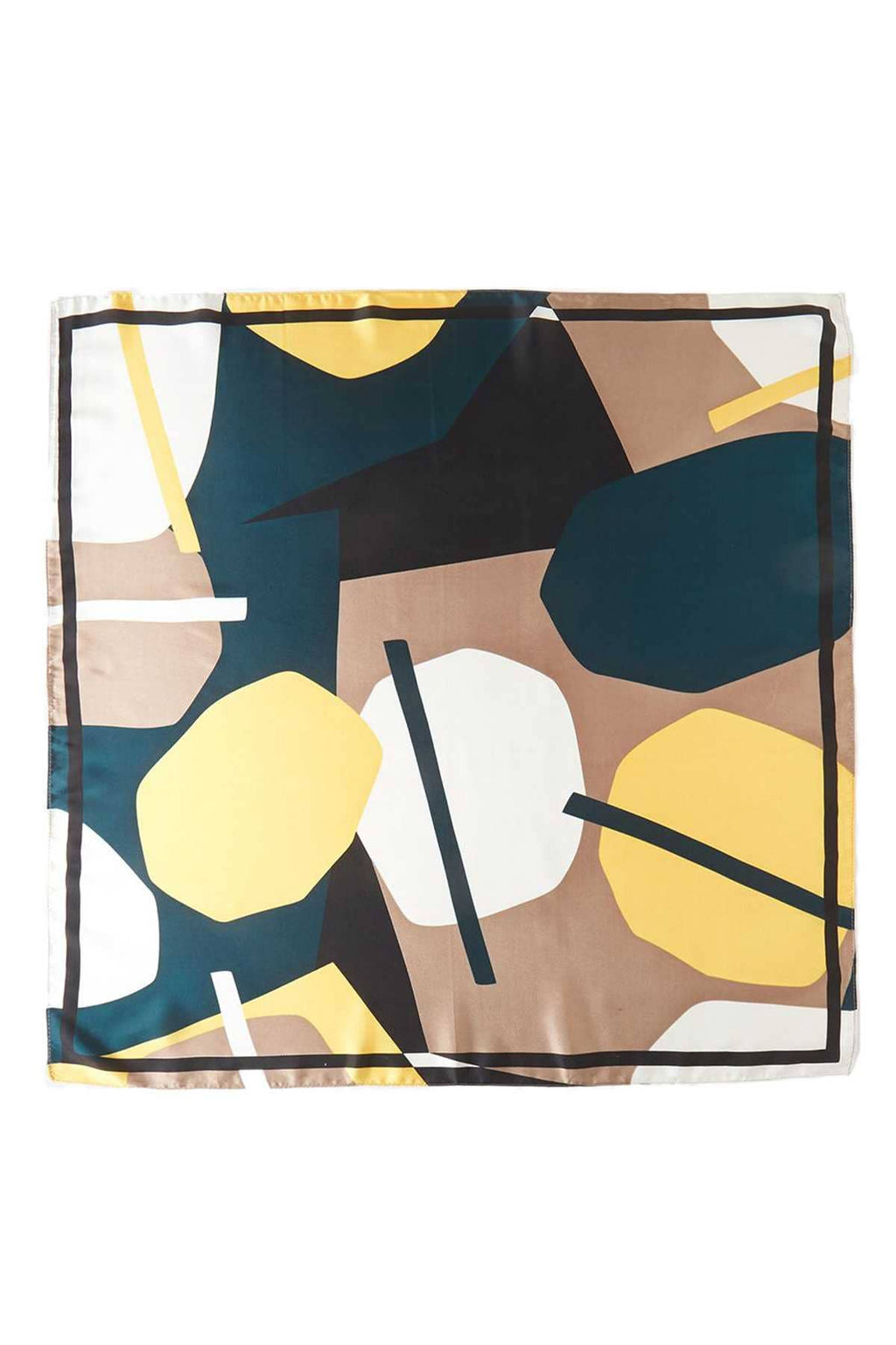 ABSTRACT PATTERN PRINT SCARF BS0052: Brown