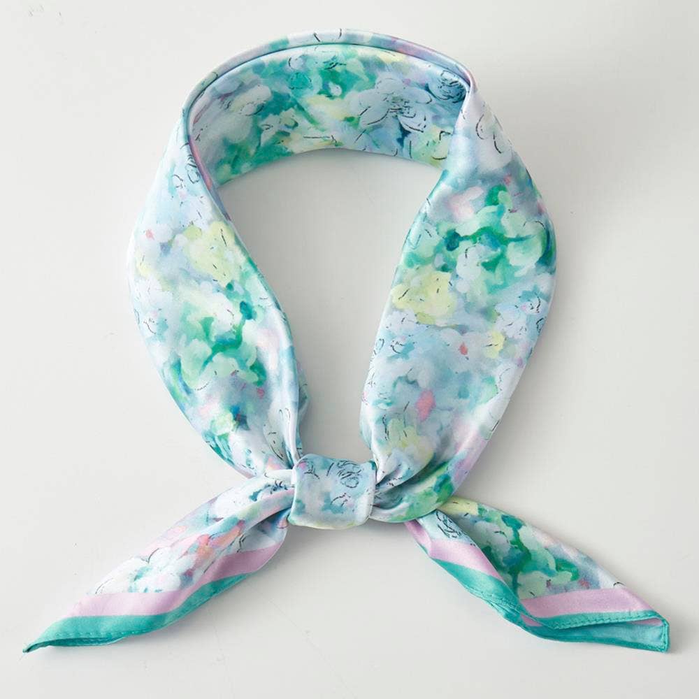 anbfashion - FLORAL PRINT SILKY BANDANA NECK SCARF BS-0059: Or