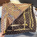 Monogram Chain Print Silky Square Bandana Neck Scarf AS-799: TP