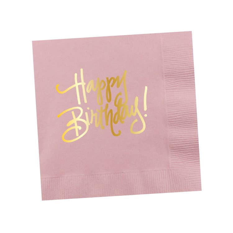 Natalie Chang - Happy Birthday! Napkins: White