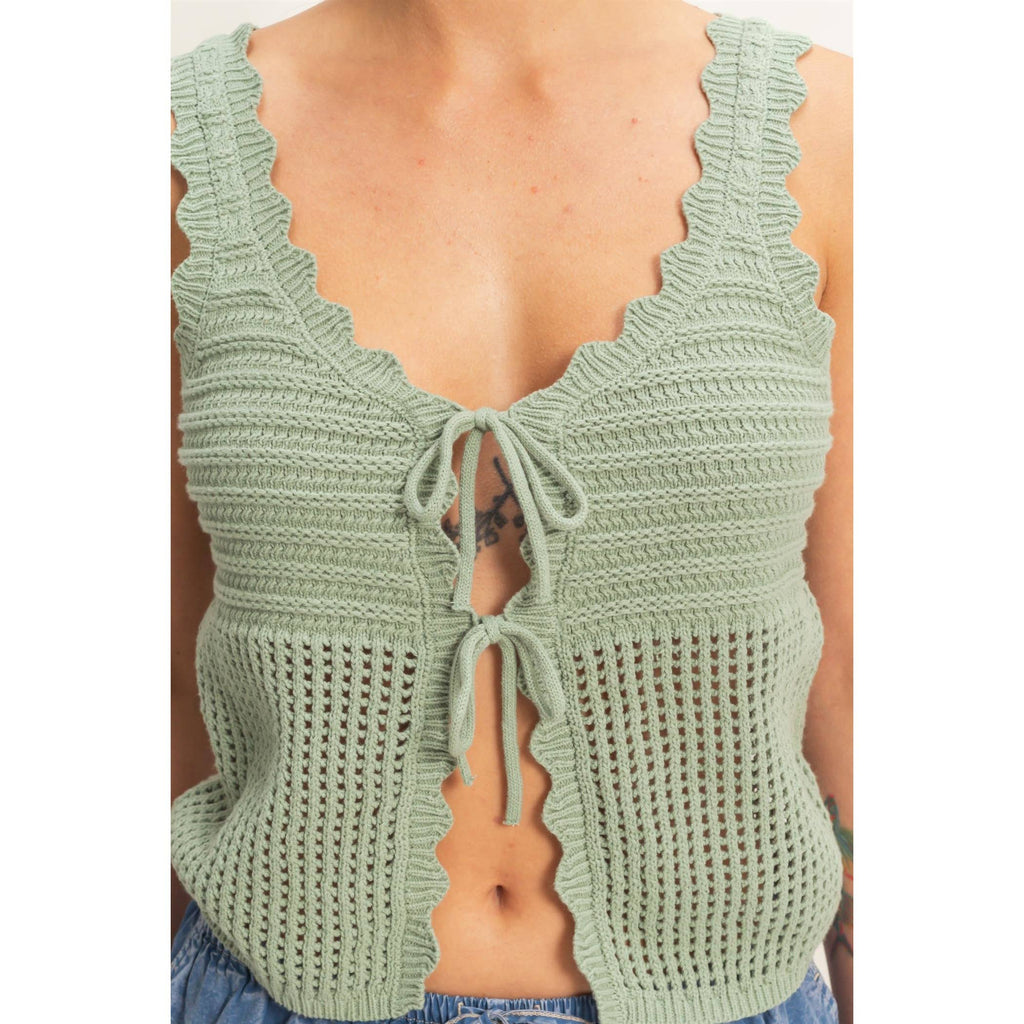 Double Zero - Sleeveless Open Knit Double CREAM