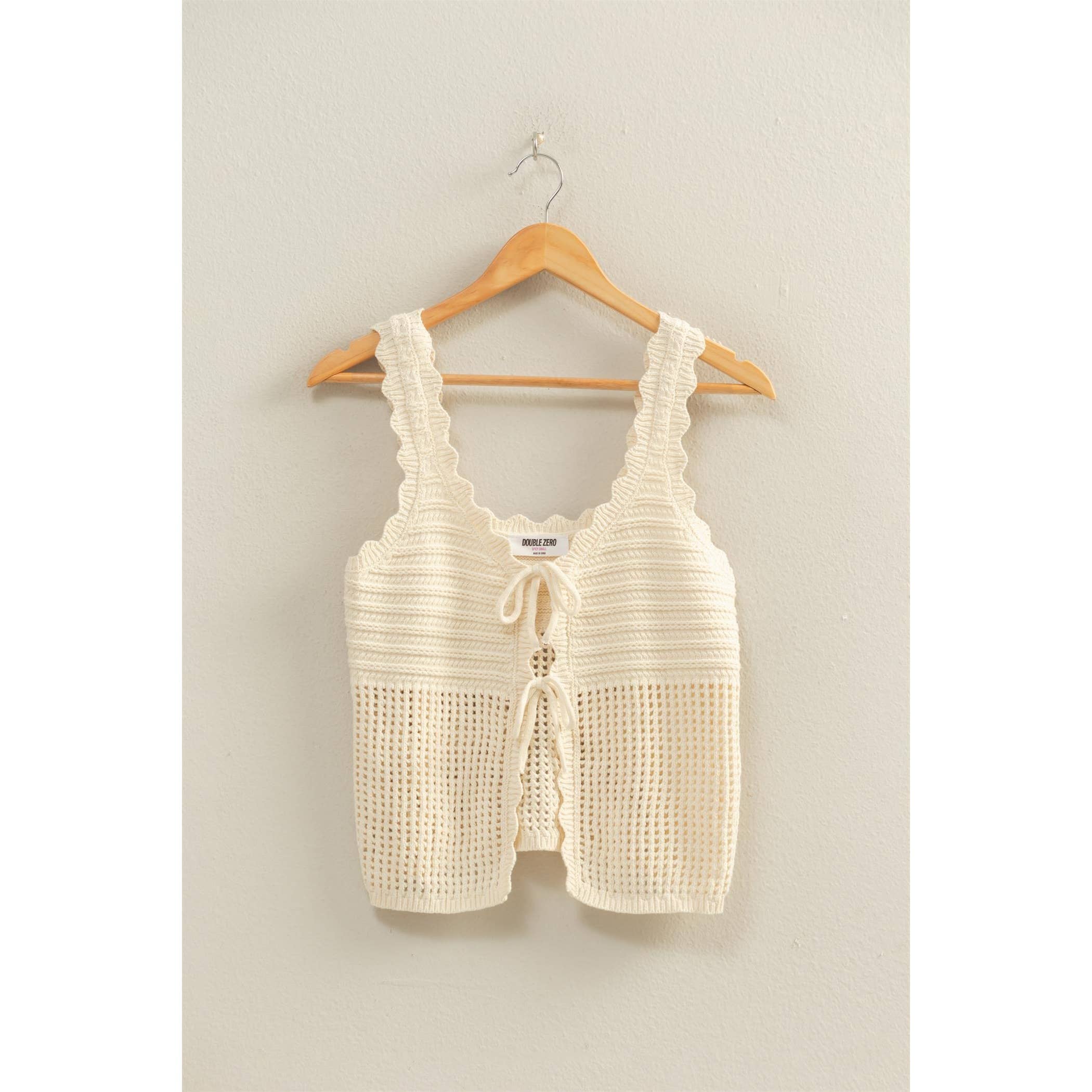 Double Zero - Sleeveless Open Knit Double CREAM