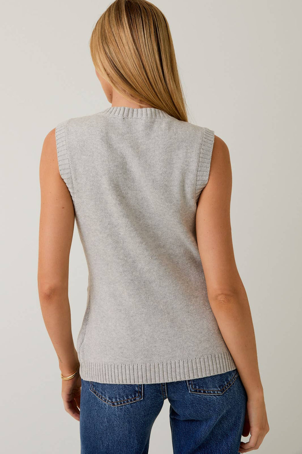 Sunday Edition - BUTTON DOWN KNIT VEST: H GREY