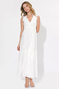 Adelyn Rae White Charlotte Lace Maxi Dress