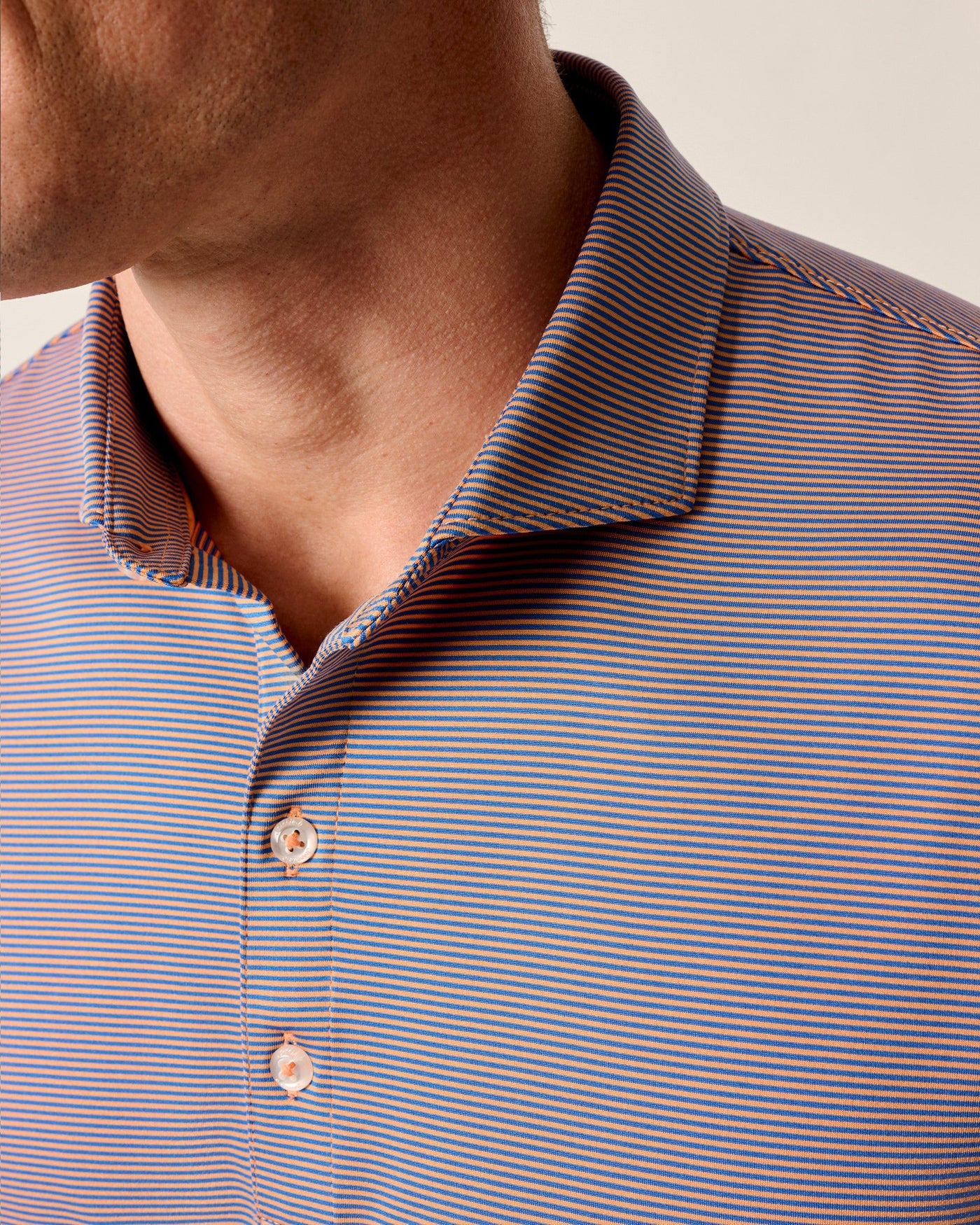 Johnnie O Lyndonn Navy Pink Stripe Polo