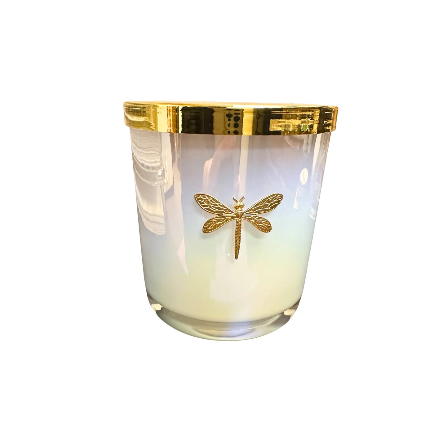 Dragonfly Gia Candle Iridescent White Whitewood + Saffron