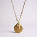 Allison Avery Lord's Prayer Medallion with Pearl Cross Necklace