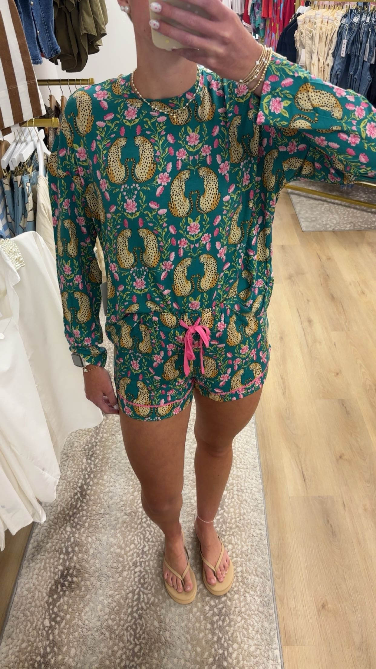PJ Salvage Teal Cheetah Set/Top&Bottom