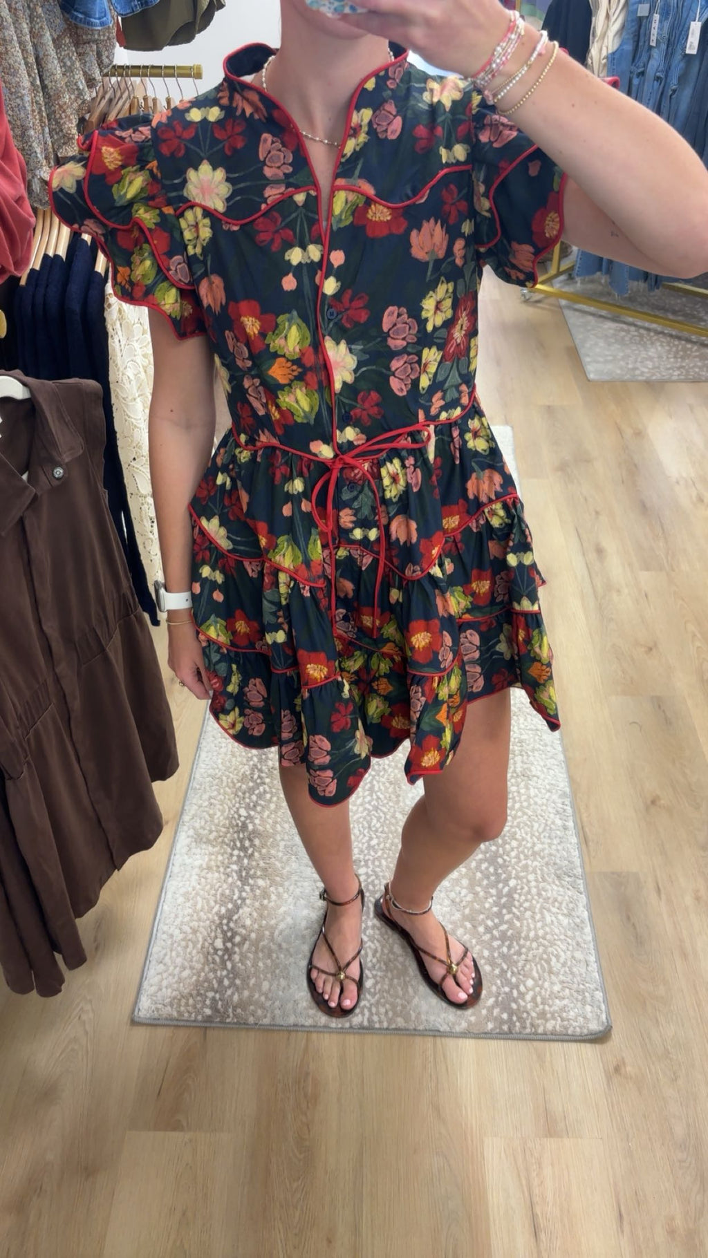 Sincerely Ours Shadow Botanical Mini Dress