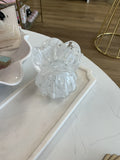 CB Creative White Glass Dotted Vase