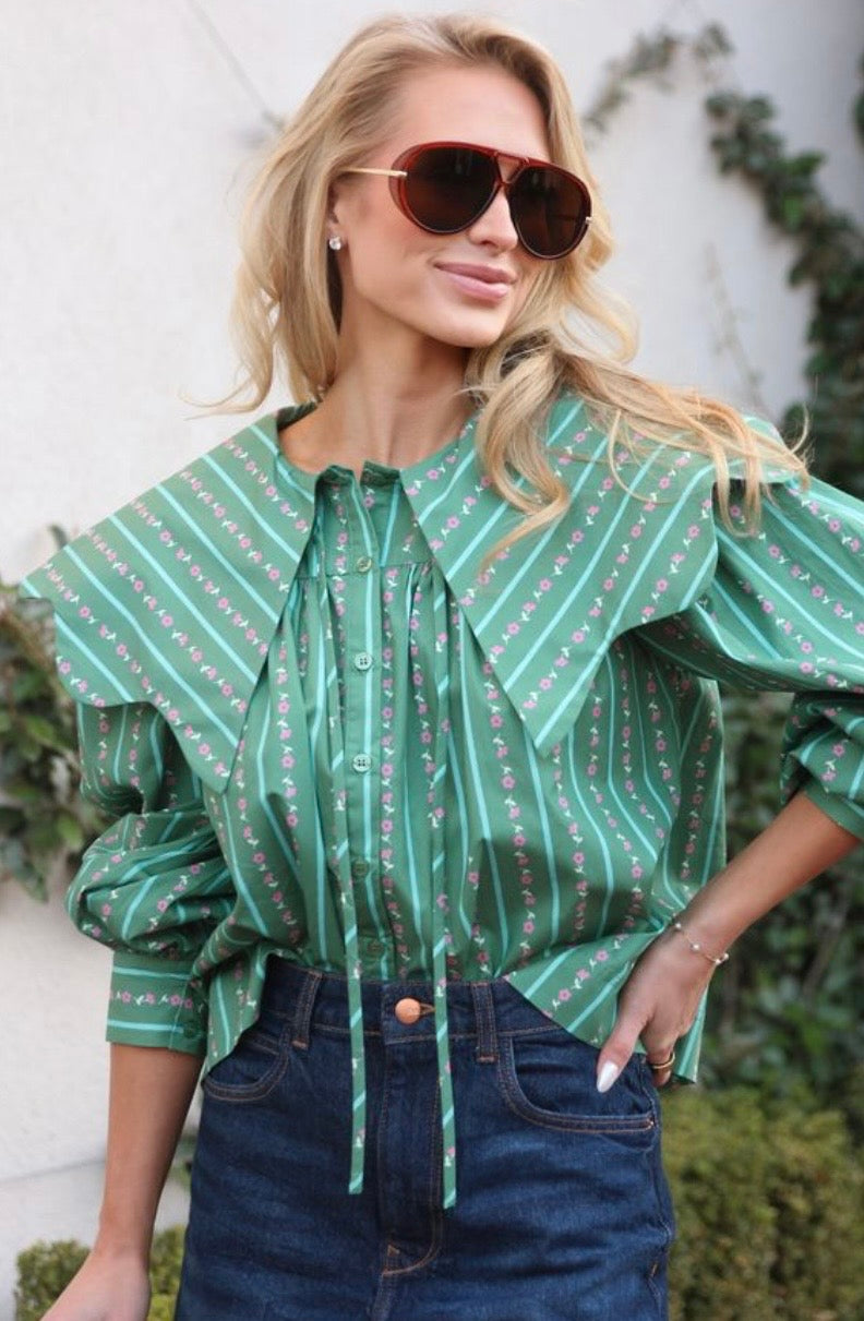 Karlie Floral Peter Pan Collar Top