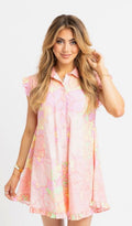 Karlie Big Floral Pastel Ruffle SLV Dress