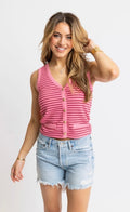Karlie Stripe Knit Pink Vest