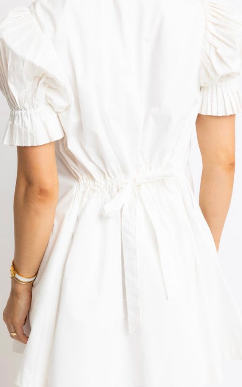 Karlie White Short Dress Tie Back