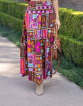 Karlie Floral Frame Tier Maxi Skirt