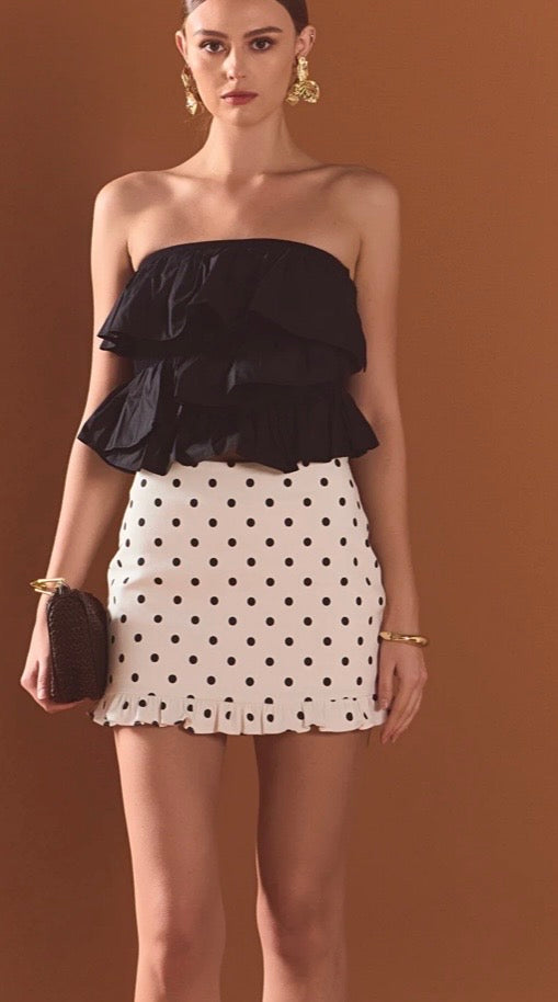 Endless Rose Polka Dot Ruffle Skirt