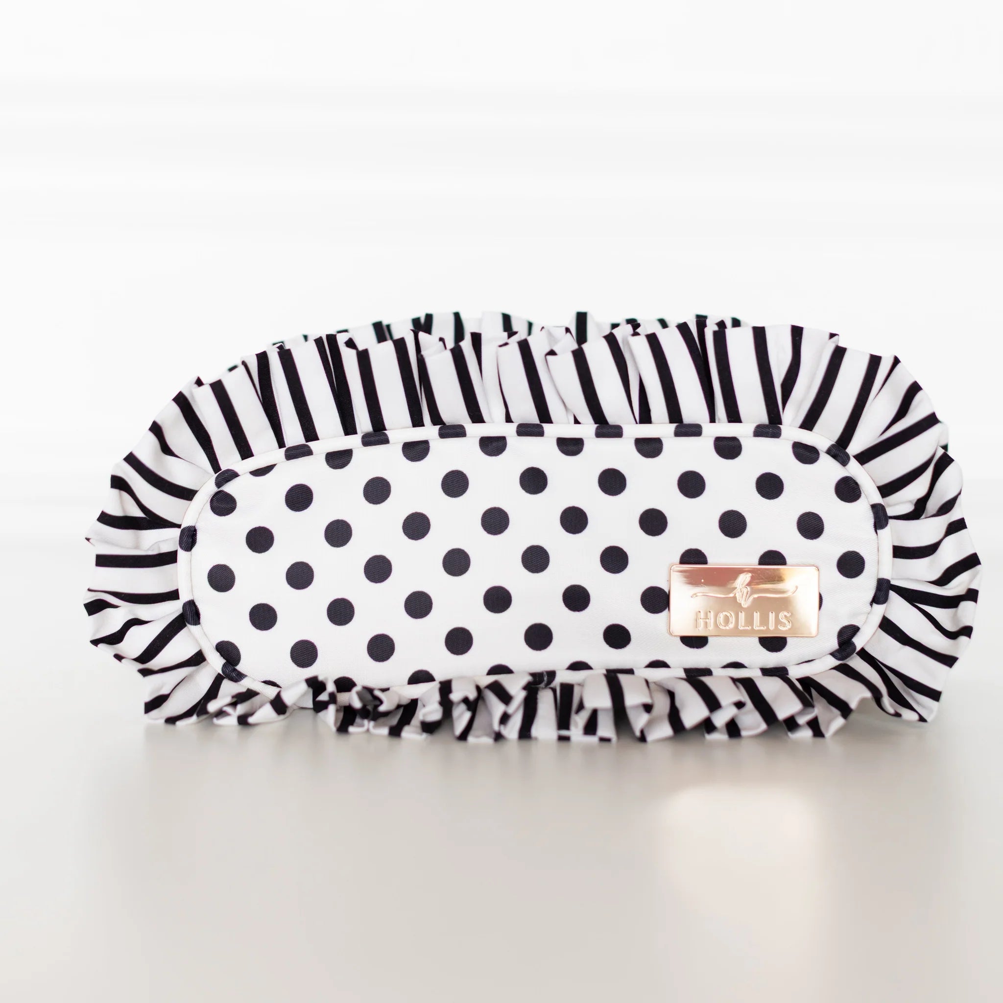 Hollis Polka Stripe Ruffled Nylon Pencil Bag