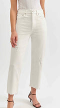 DAZE Denim Sundaze Crop High Rise Vintage Straight Crop Swan