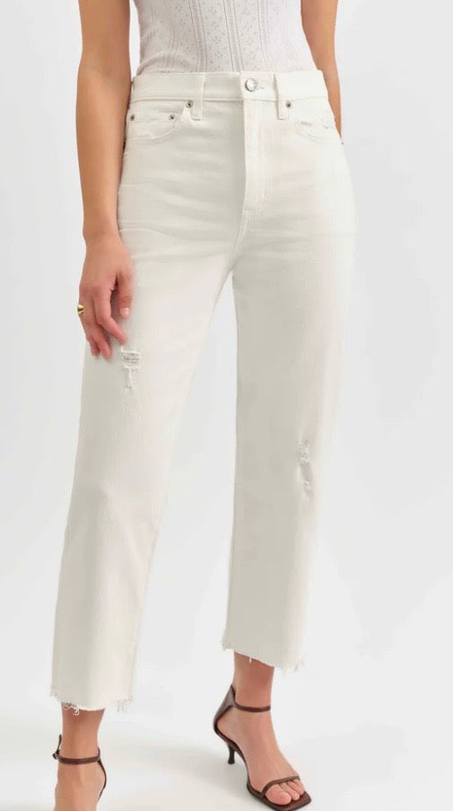DAZE Denim Sundaze Crop High Rise Vintage Straight Crop Swan