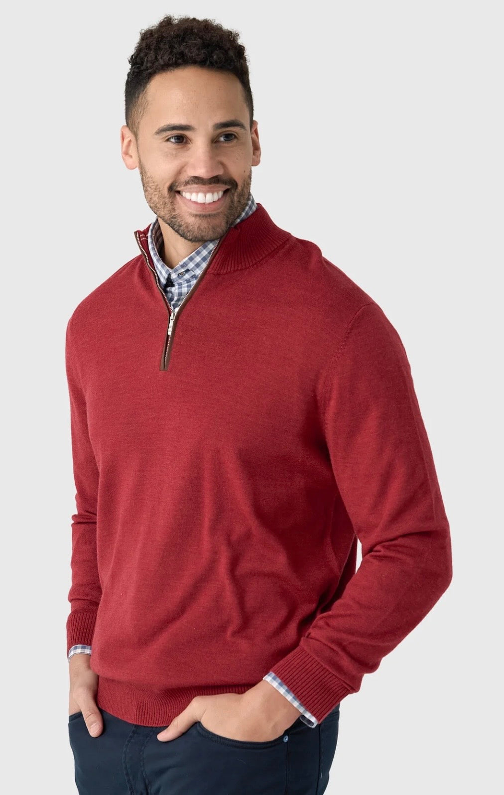 Johnnie-O Raynor 1/2 zip Cinnamon