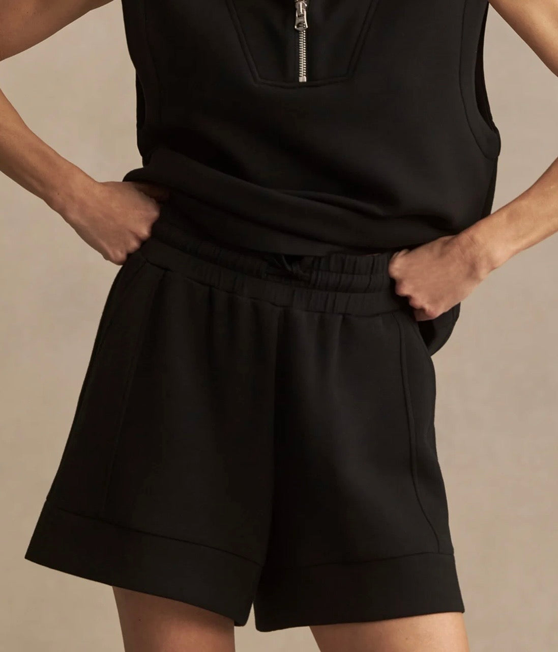 Varley Black Ollie High Rise Short 3.5