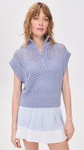 Varley Purple Gaines Half Zip Knit Top