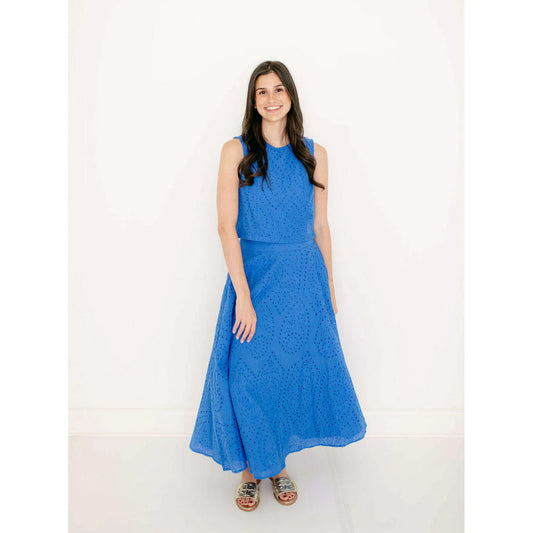 Sincerely Ours Blue Eyelet Skirt