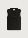 Varley Marla Button Placket Black Tank
