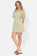 Adelyn Rae Posie Pleated Sage Mini Dress
