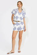 Adelyn Rae Embroidered Set with Belt Blue/White