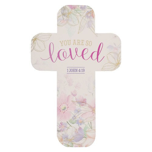 Cross Bookmark Floral You are Loved