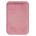 Magnetic Phone Wallet Pink With God
