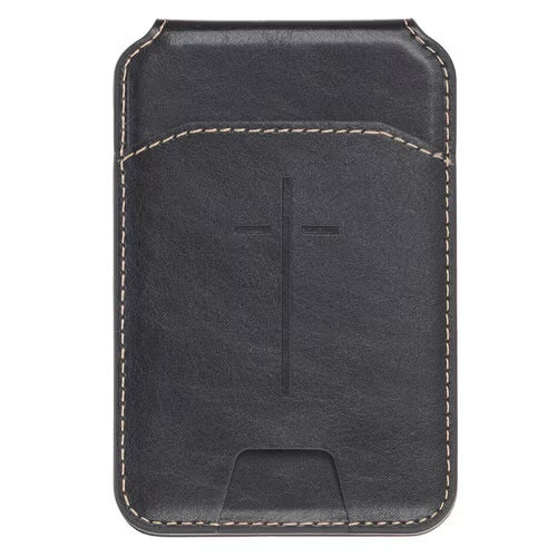 Magnetic Phone Wallet Leather Black