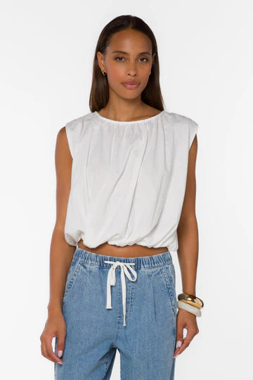 Velvet Heart White Gwyn Sleeveless Bubble Top
