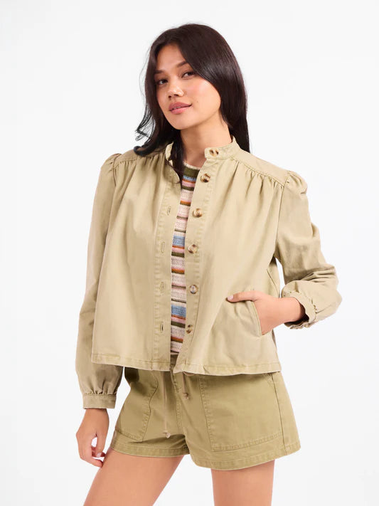 Sadie and Sage Wildhearted Jacket and Short Set In Olive Green