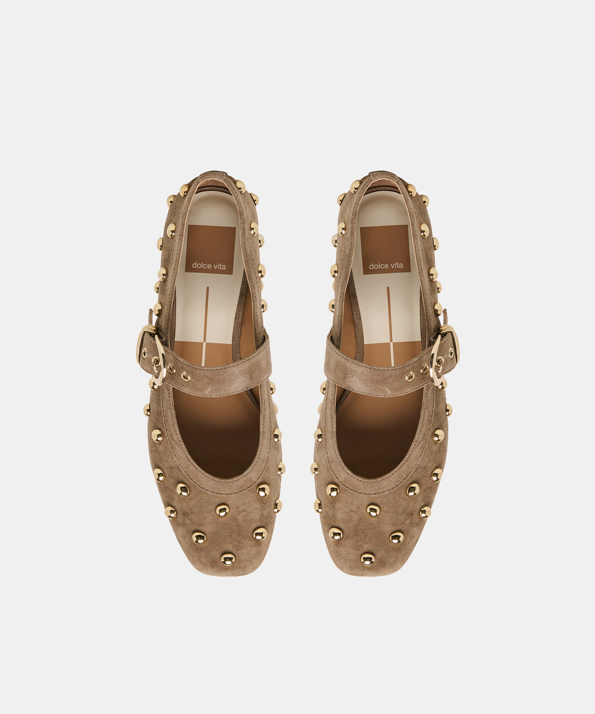 Dolce Vita Mikel Stud Olive Suede Ballet Flat