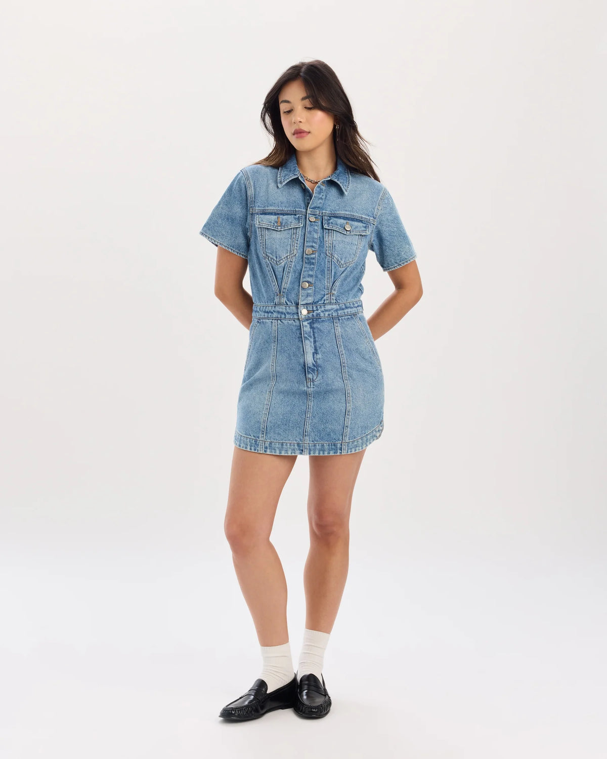 DAZE Topanga Denim Dress In Rush