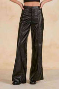 ELAN High Waist Flair Leg Leather Pant