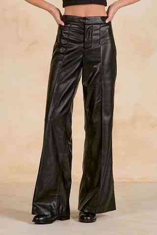 ELAN High Waist Flair Leg Leather Pant