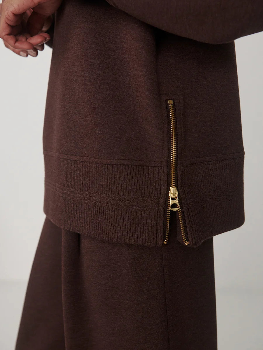 Varley Loxley Boyfriend Raglan Sweatshirt in Coffee Bean