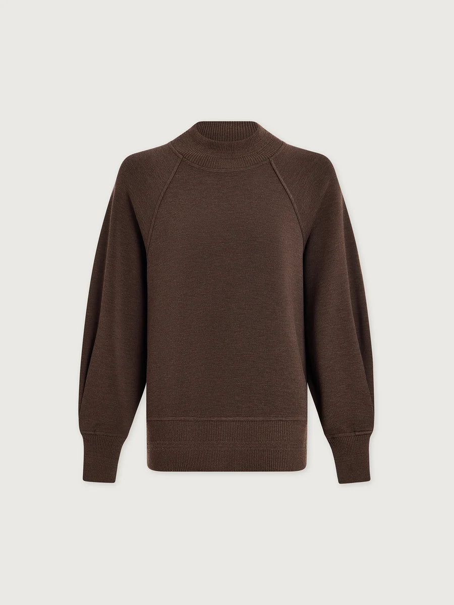 Varley Loxley Boyfriend Raglan Sweatshirt in Coffee Bean