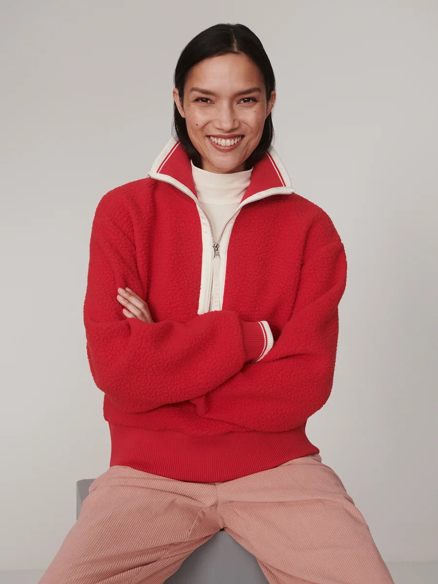 Varley Anika Half Zip Fleece Pink Begonia