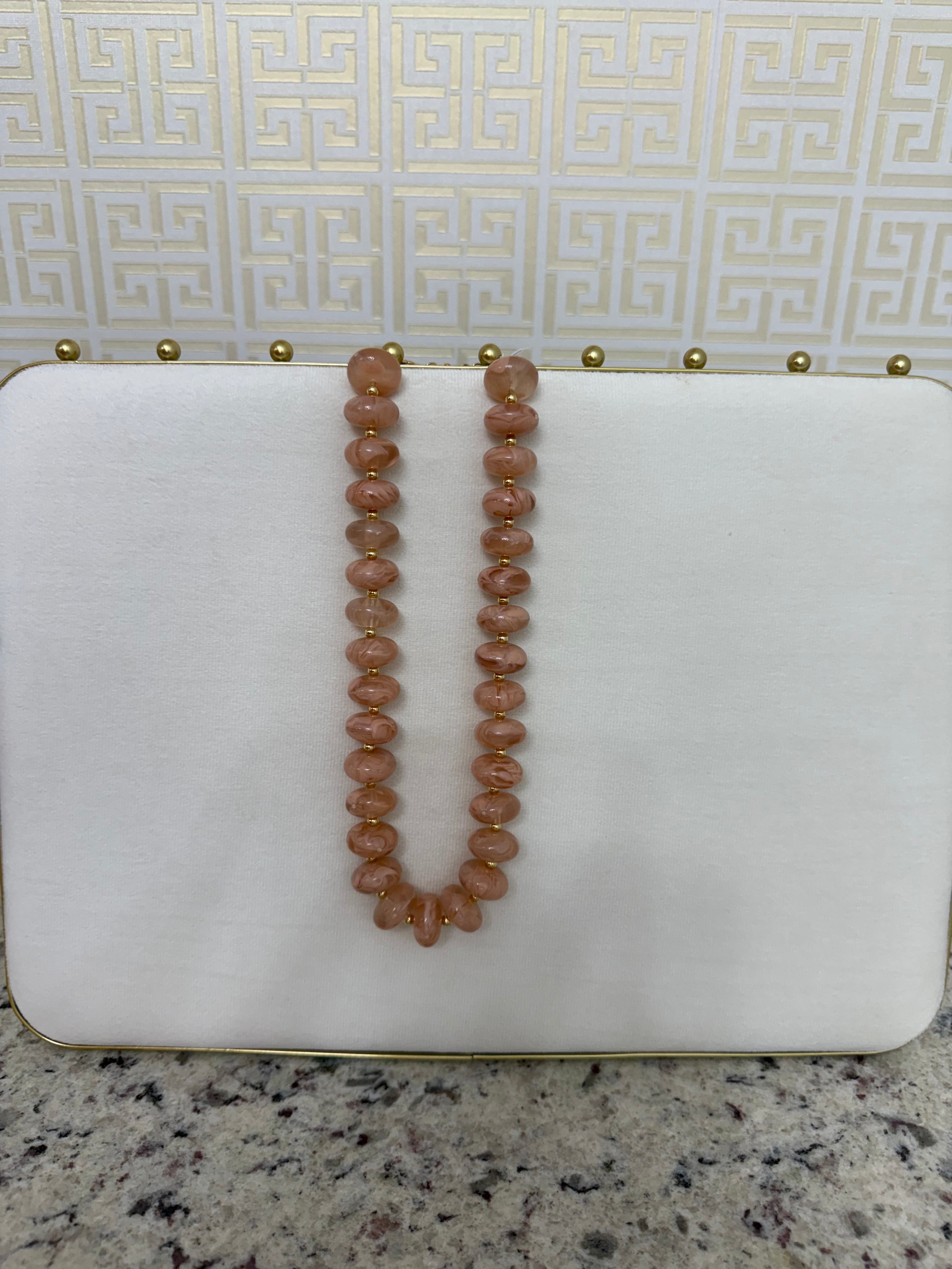 Gemelli Marble Necklace- Pink