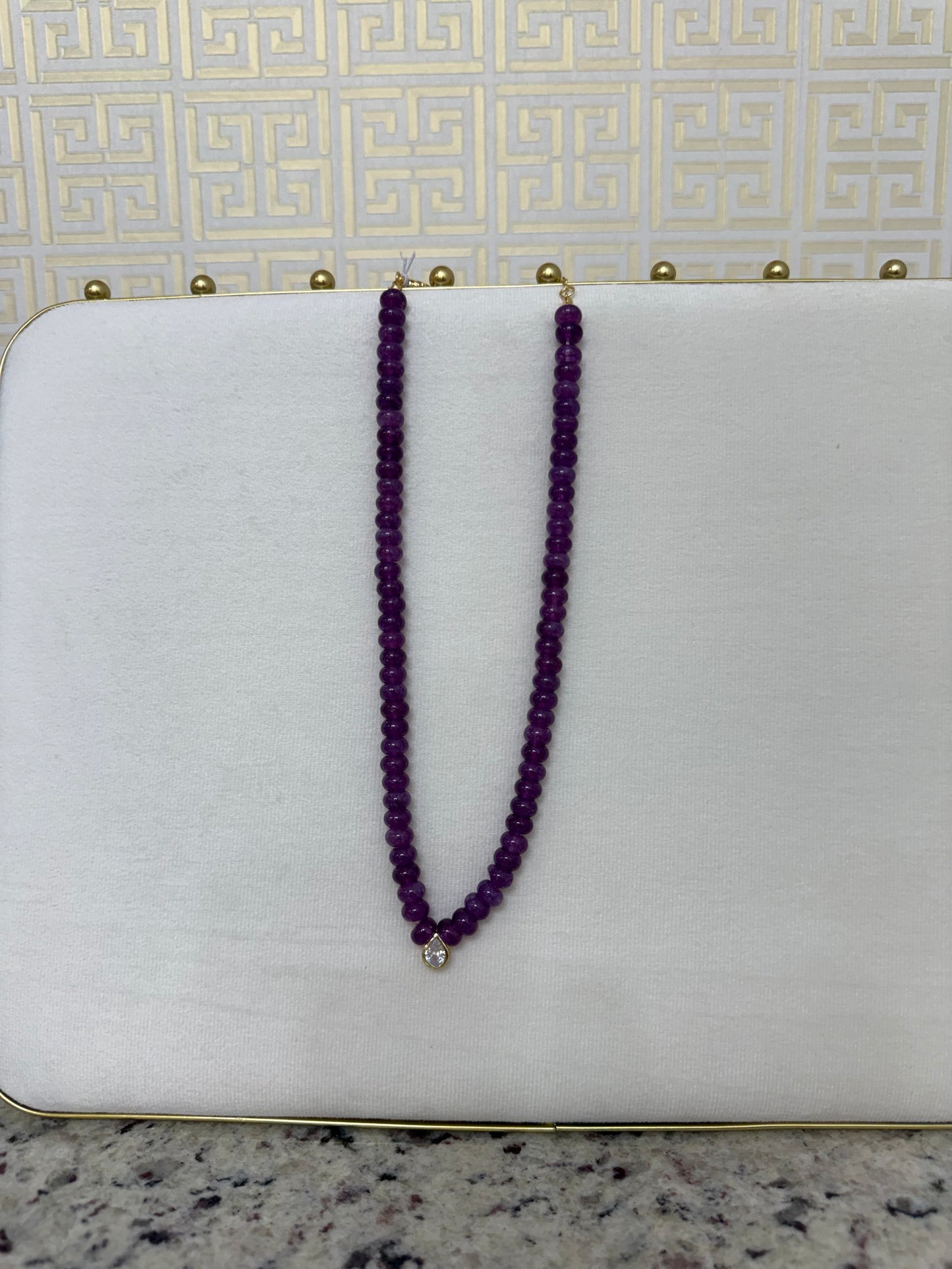 Gemelli Dora Beaded Necklace-Purple