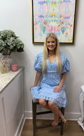 Karlie Blue Lace Trim Dress