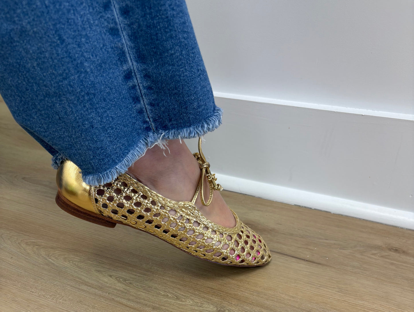 Sam Edelman Marcie Gold Weave Flat Ballet Shoe