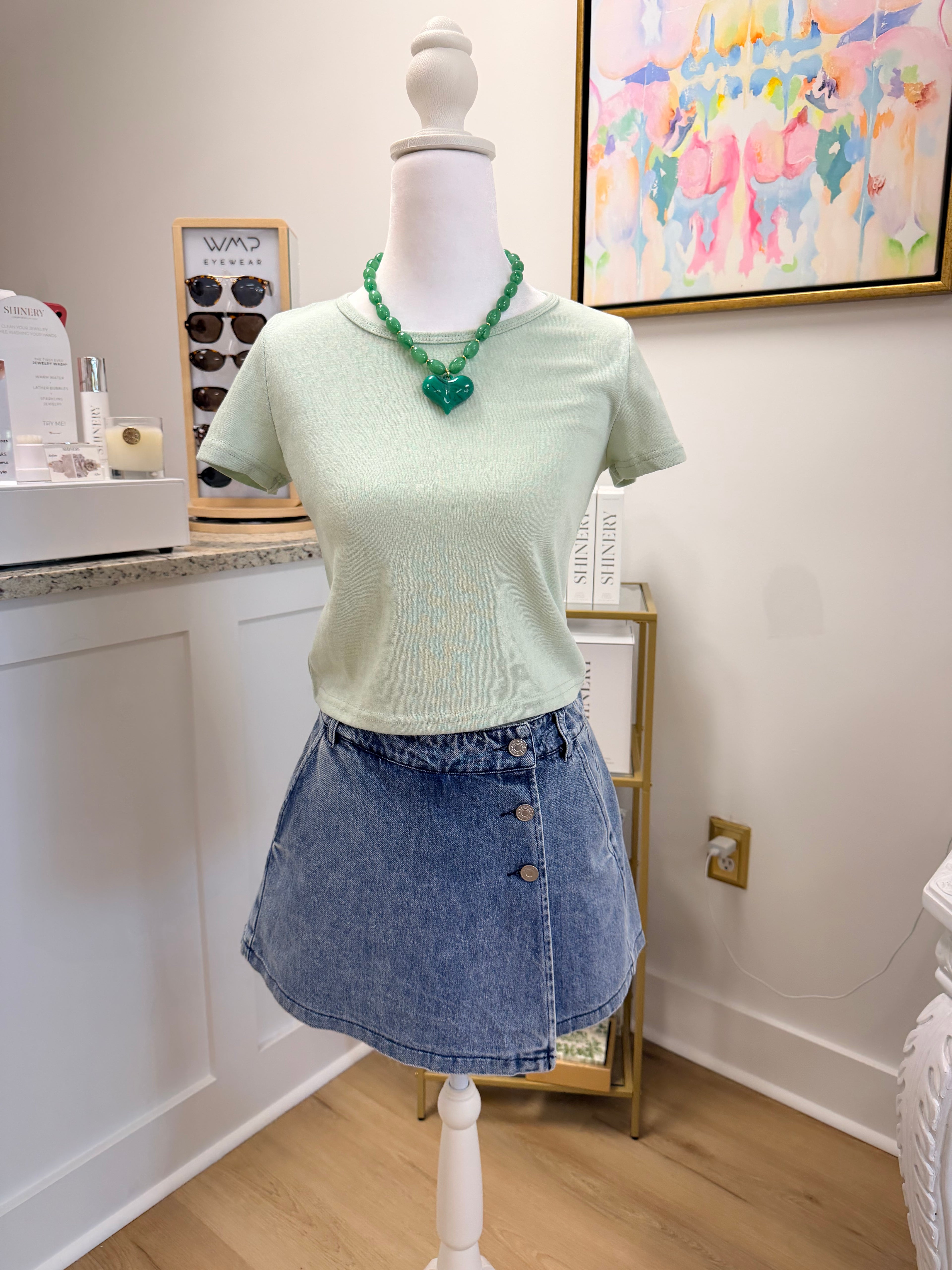 Sadie and Sage Lumen Sage Green Tee