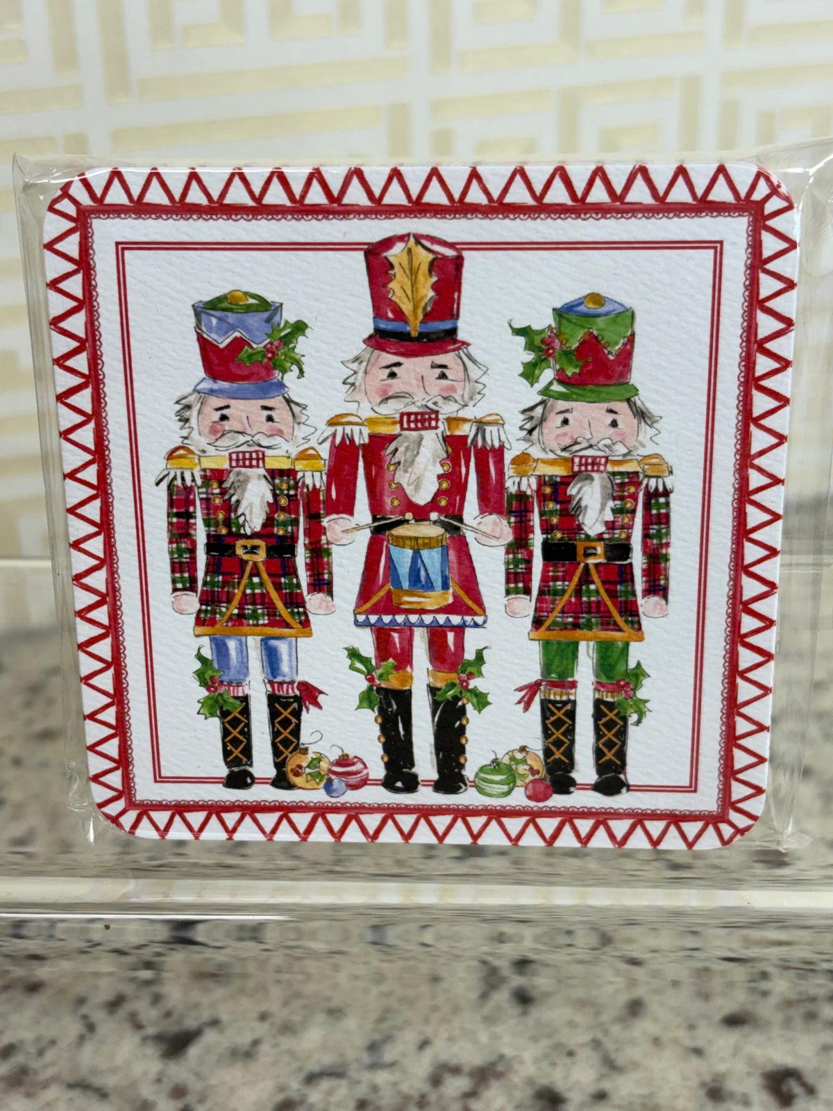 Rosanne Beck Nutcracker Trio Die-Cut Coaster