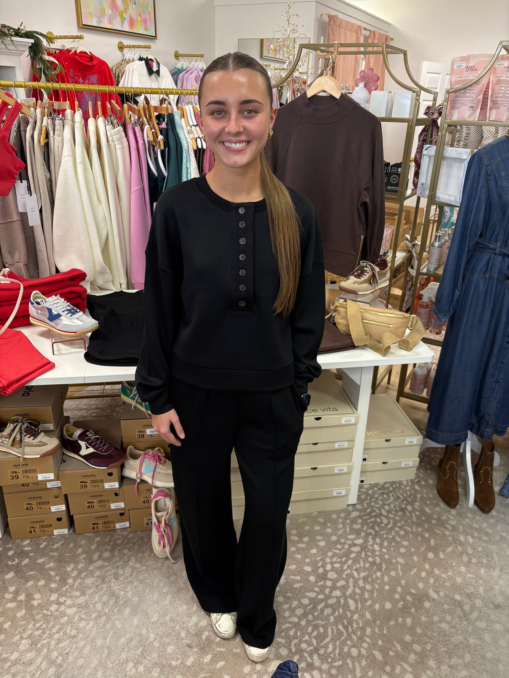 Varley Wide Leg Black Pant