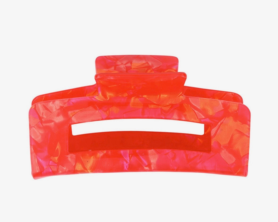 CB Bella Red Marble Claw Clip